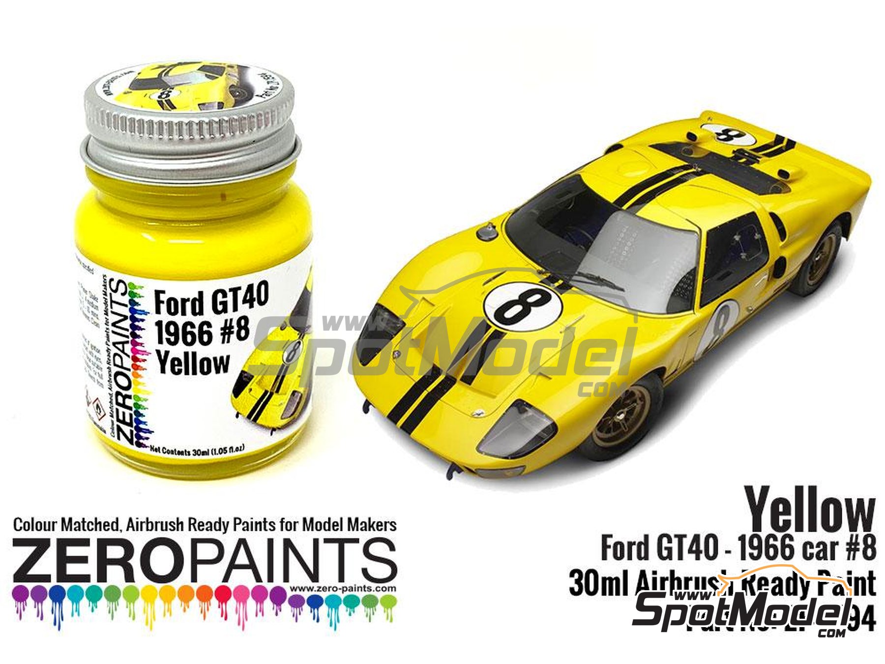 Zero Paints ZP-1594: Paint for airbrush Ford GT40 Yellow #8 24